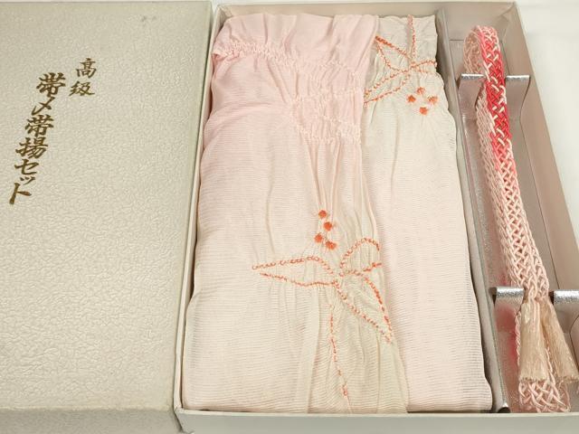 平和屋着物＊夏物　和装小物　帯締め・帯揚げセット　絞り　舞花文　レース織　逸品　未使用　DABC1536zzz