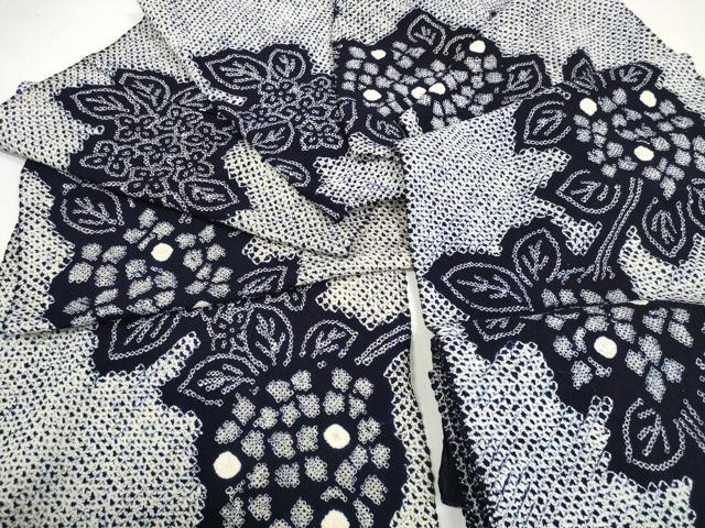 平和屋着物＊夏物 有松鳴海絞 浴衣 反物 着尺 紫陽花 アジサイ 綿 逸品 未使用 DABC1564zzz