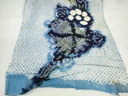 平和屋着物＊夏物 有松鳴海絞 浴衣 反物 着尺 花繋ぎ 綿 逸品 未使用 DABC1565zzz