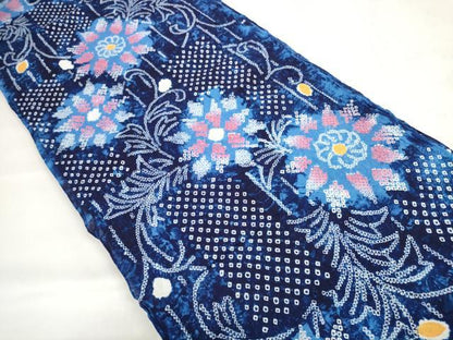 平和屋着物＊夏物 有松鳴海絞 浴衣 反物 着尺 花散らし 綿 逸品 未使用 DABC1566zzz