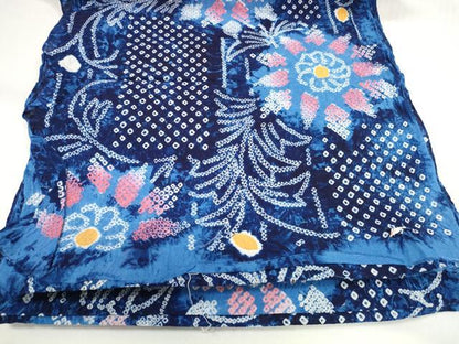 平和屋着物＊夏物 有松鳴海絞 浴衣 反物 着尺 花散らし 綿 逸品 未使用 DABC1566zzz