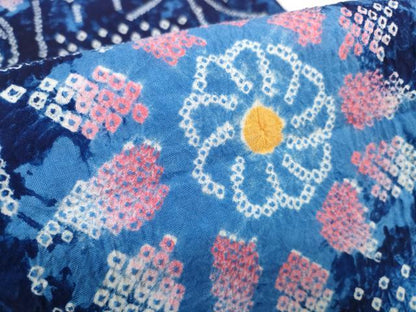平和屋着物＊夏物 有松鳴海絞 浴衣 反物 着尺 花散らし 綿 逸品 未使用 DABC1566zzz