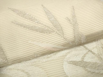 平和屋着物＊夏物　西陣　名古屋帯　帯反物　絽綴れ　流水笹文　銀糸　証紙付き　逸品　未使用　DABC1575zzz