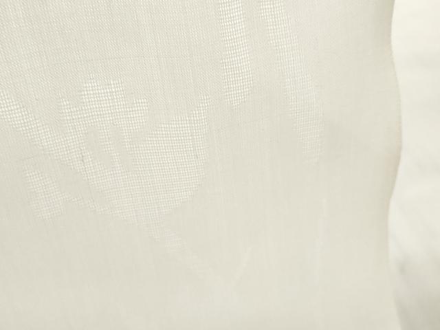 平和屋着物＊夏物 長襦袢 反物 着尺 花紋紗 生成り色 小千谷織物謹製 本麻 逸品 未使用 DABC1585zzz