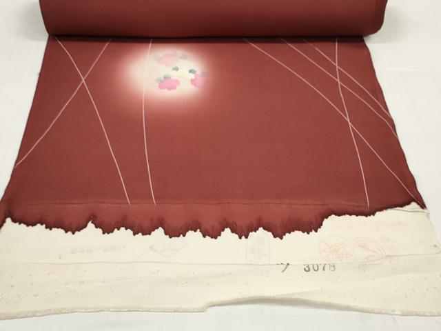 平和屋着物＊夏物 小紋 反物 着尺 駒絽 草花文 暈し染め 逸品 未使用 DABC1601zzz