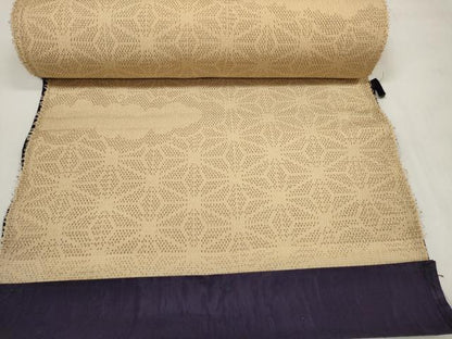 平和屋着物●白鷹お召　反物　着尺　麻の葉雲文　逸品　未使用　DABC1604zzz