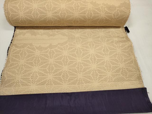 平和屋着物●白鷹お召　反物　着尺　麻の葉雲文　逸品　未使用　DABC1604zzz