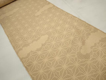 平和屋着物●白鷹お召　反物　着尺　麻の葉雲文　逸品　未使用　DABC1604zzz
