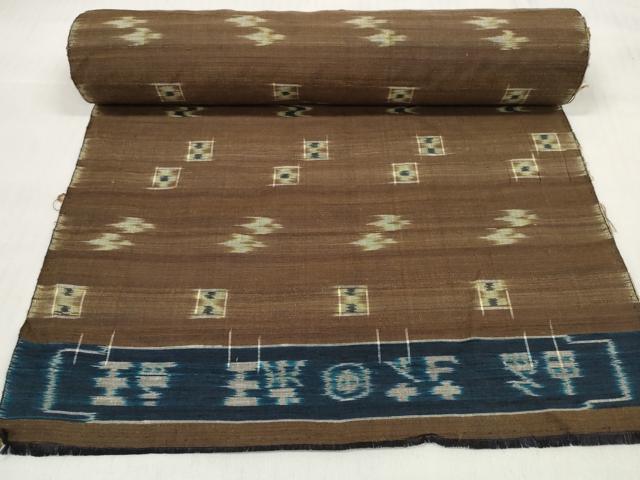 平和屋着物●琉球花紬　反物　着尺　絣絵　逸品　未使用　DABC1629zzz