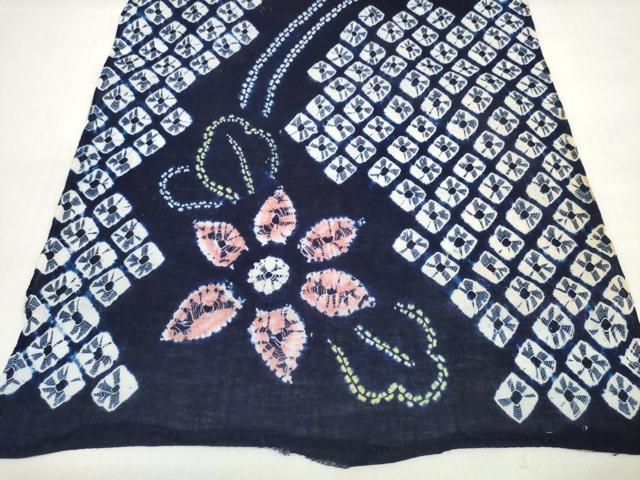 平和屋着物＊夏物 有松鳴海絞 浴衣 反物 着尺 花繋ぎ 綿 逸品 未使用 DABC1663zzz