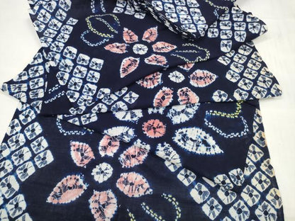 平和屋着物＊夏物 有松鳴海絞 浴衣 反物 着尺 花繋ぎ 綿 逸品 未使用 DABC1663zzz