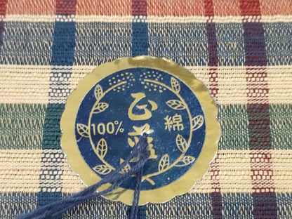 平和屋着物＊夏物 阿波しじら織 浴衣 反物 着尺 正藍染 格子 証紙付き 綿 逸品 未使用 DABC1681zzz