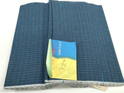 平和屋着物＊夏物 阿波しじら織 浴衣 反物 着尺 正藍染 網代 三越扱い 証紙付き 綿 逸品 未使用 DABC1701zzz
