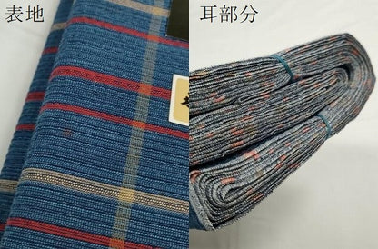 平和屋着物＊夏物 阿波しじら織 浴衣 反物 着尺 正藍染 格子 証紙付き 綿 逸品 未使用 DABC1706zzz