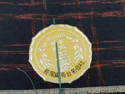 平和屋着物＊夏物 阿波しじら織 浴衣 反物 着尺 正藍染 格子 証紙付き 綿 逸品 未使用 DABC1712zzz