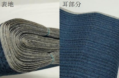 平和屋着物＊夏物　阿波しじら織　浴衣　反物　着尺　正藍染　間道　証紙付き　綿　逸品　未使用　DABC1716zzz