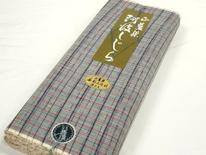 平和屋着物＊夏物 阿波しじら織 浴衣 反物 着尺 正藍染 格子 証紙付き 綿 逸品 未使用 DABC1720zzz