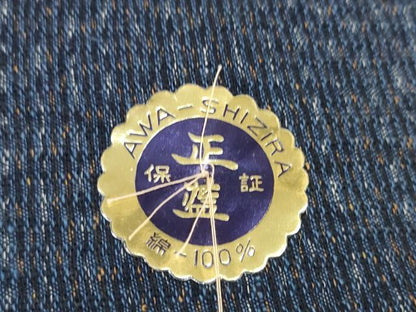 平和屋着物＊夏物 阿波しじら織 浴衣 反物 着尺 正藍染 霞文 証紙付き 綿 逸品 未使用 DABC1724zzz