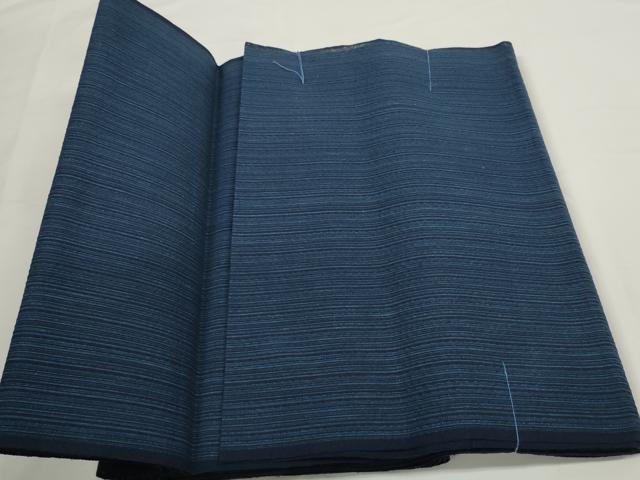 平和屋着物＊夏物 阿波しじら織 浴衣 反物 着尺 正藍染 縞 証紙付き 綿 逸品 未使用 DABC1725zzz