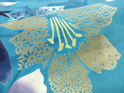 平和屋着物＊夏物 世界的ファッションデザイナー 山本寛斎 kansaiブランド 浴衣 反物 着尺 草花 証紙付 綿 未使用 DABC1752zzz