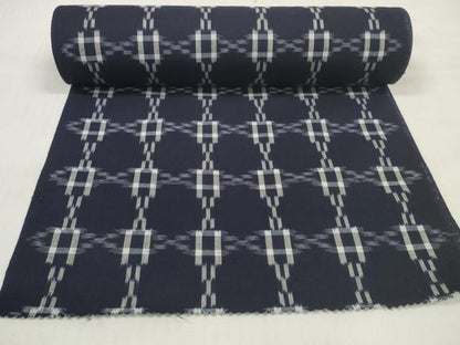 平和屋着物●久留米絣　反物　着尺　絣丸文　綿　逸品　未使用　DABC1753zzz