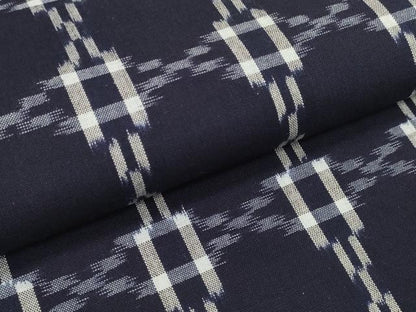 平和屋着物●久留米絣　反物　着尺　絣丸文　綿　逸品　未使用　DABC1753zzz