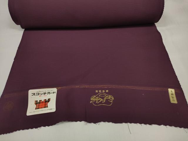 平和屋着物＊夏物 色無地 反物 着尺 絽 似せ紫色 逸品 未使用 DABC1759zzz