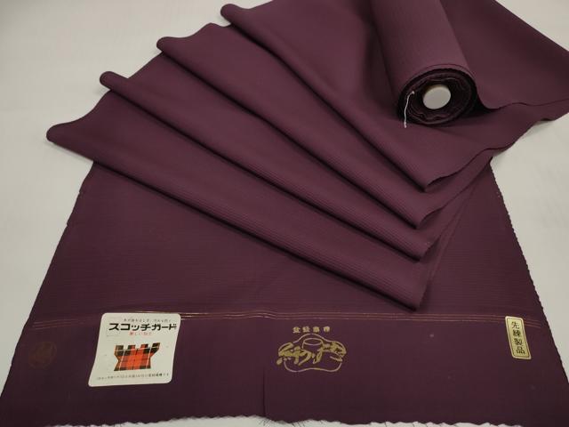 平和屋着物＊夏物 色無地 反物 着尺 絽 似せ紫色 逸品 未使用 DABC1759zzz