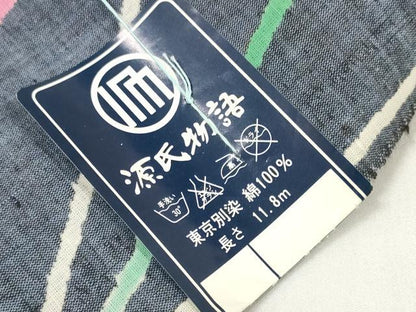 平和屋着物＊夏物 浴衣 反物 着尺 麻の葉文様 綿 未使用 DABC1761zzz
