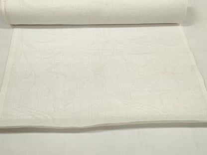 平和屋着物＊夏物 長襦袢 反物 着尺 流水花紋紗 生成り色 綿麻 逸品 未使用 DABC1764zzz