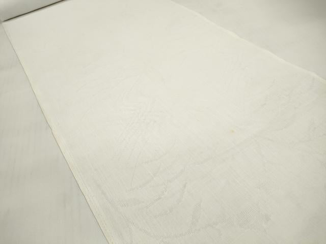 平和屋着物＊夏物 長襦袢 反物 着尺 流水花紋紗 生成り色 綿麻 逸品 未使用 DABC1764zzz