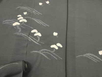 平和屋着物＊夏物 付下げ 反物 着尺 絞り 絽縮緬 千鳥 遠山松文 上代32万 逸品 未使用 DABC1768zzz