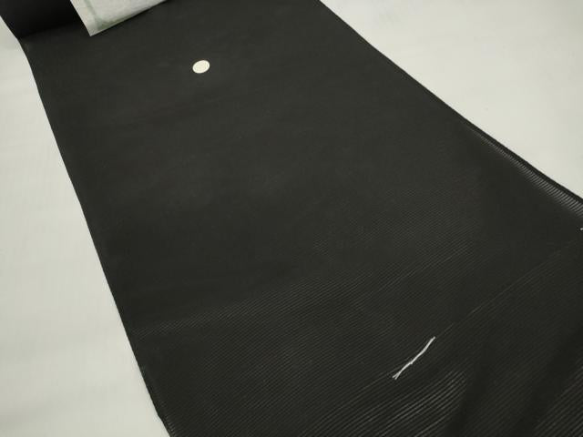 平和屋着物＊夏物 黒紋付 黒反物 着尺 湯のし前 駒絽 甲州優秀黒 藍下染 逸品 未使用 DABC1774zzz