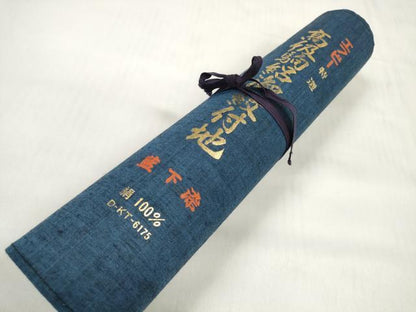 平和屋着物＊夏物 黒紋付 黒反物 着尺 湯のし前 駒絽 甲州優秀黒 藍下染 逸品 未使用 DABC1774zzz