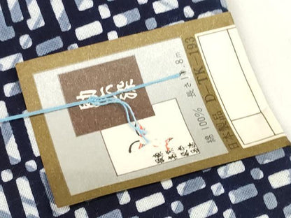平和屋着物＊夏物 男性 浴衣 反物 着尺 助六染 幾何学文様 綿 逸品 未使用 DABC1787zzz