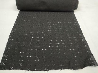 平和屋着物▽羽織・コート　反物　羽尺　スリーシーズン　春夏秋　塵除け　総レース　花柄　黒地　ロング丈　未使用　DABC1788zzz