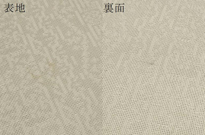 平和屋着物＊夏物 白生地 反物 着尺 幾何学地紋 生成り色 逸品 未使用 DABC1791zzz