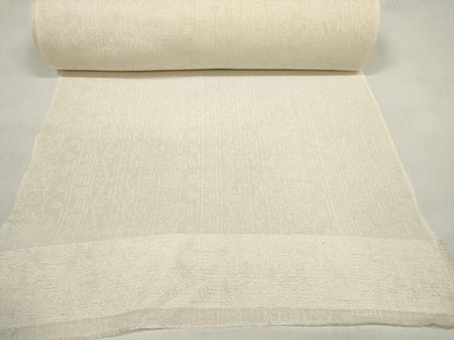 平和屋着物＊夏物 白生地 反物 着尺 幾何学地紋 生成り色 逸品 未使用 DABC1791zzz