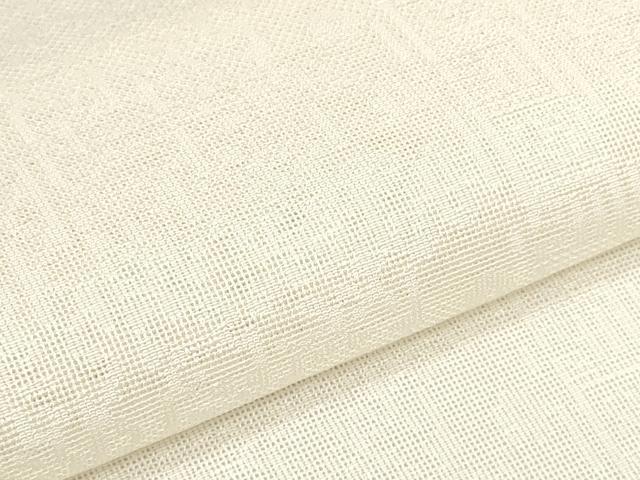平和屋着物＊夏物 白生地 反物 着尺 幾何学地紋 生成り色 逸品 未使用 DABC1791zzz