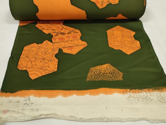 平和屋着物▼羽織・コート 反物 羽尺 破れ亀甲花文 逸品 未使用 DABC1802zzz