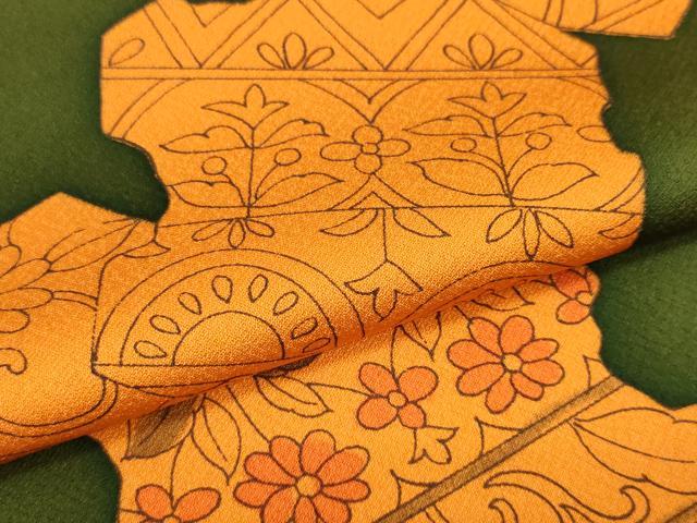 平和屋着物▼羽織・コート 反物 羽尺 破れ亀甲花文 逸品 未使用 DABC1802zzz