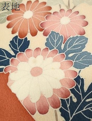 平和屋着物▼羽織・コート 反物 羽尺 友禅 破れ色紙菊梅文 逸品 未使用 DABC1806zzz