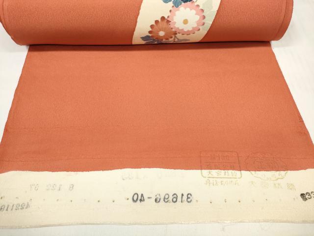 平和屋着物▼羽織・コート 反物 羽尺 友禅 破れ色紙菊梅文 逸品 未使用 DABC1806zzz