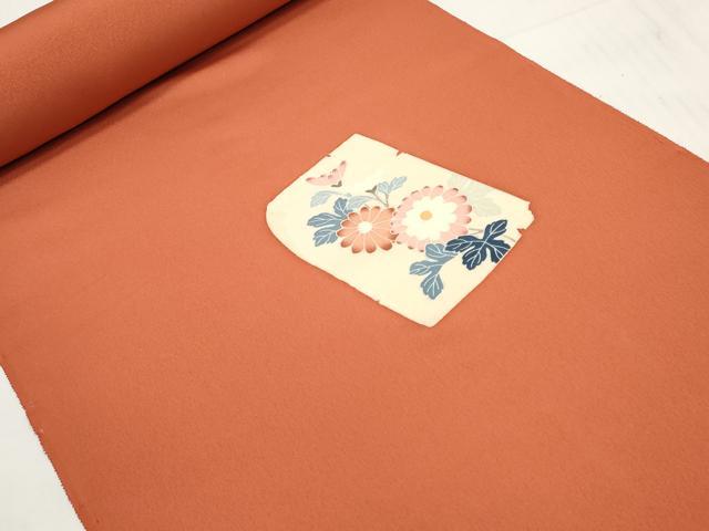 平和屋着物▼羽織・コート 反物 羽尺 友禅 破れ色紙菊梅文 逸品 未使用 DABC1806zzz