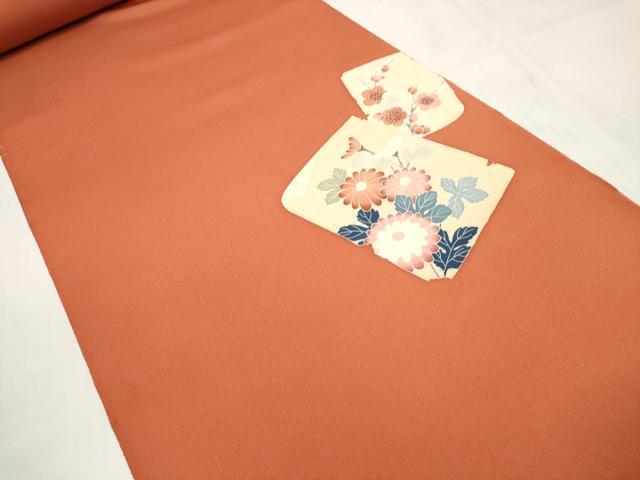 平和屋着物▼羽織・コート 反物 羽尺 友禅 破れ色紙菊梅文 逸品 未使用 DABC1806zzz