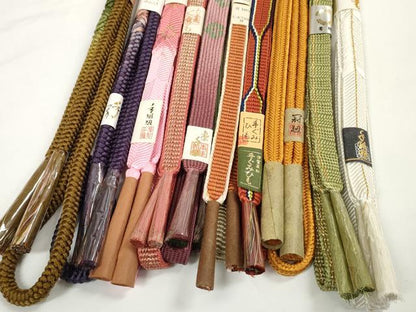 平和屋着物●和装小物　帯締め10本セット　手組紐　高麗組　笹浪組　冠組　鎌倉組　金糸　逸品　未使用　DABC1833zzz