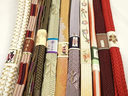 平和屋着物●和装小物　帯締め10本セット　組紐　高麗組　笹浪組　金糸　逸品　未使用　DABC1834zzz