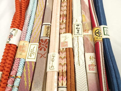 平和屋着物●和装小物　帯締め10本セット　組紐　高麗組　笹浪組　冠組　金銀糸　さが美扱い　松坂屋扱い　逸品　未使用　DABC1839zzz