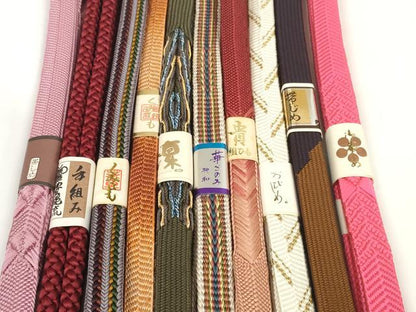平和屋着物●和装小物　帯締め10本セット　礼装用　豊縄流　組紐　高麗組　笹浪組　金糸　三越扱い　逸品　未使用　DABC1841zzz