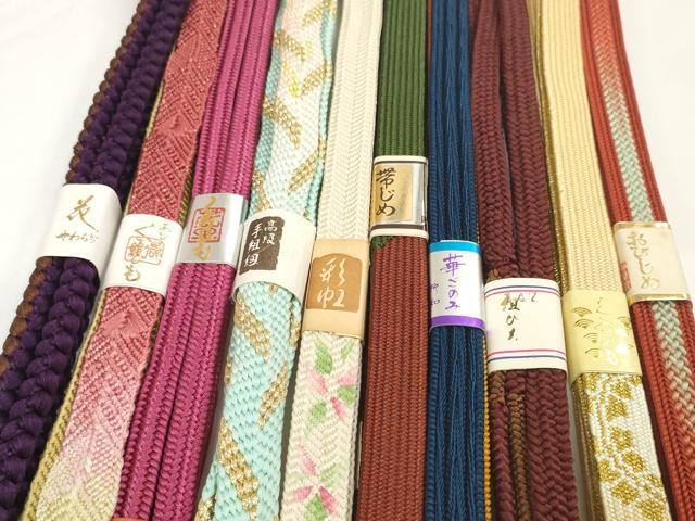 平和屋着物●和装小物　帯締め10本セット　組紐　高麗組　笹浪組　草木染　金糸　逸品　未使用　DABC1843zzz